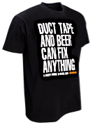 W&W Classic T-Shirts - DUCT TAPE AND BEER Black