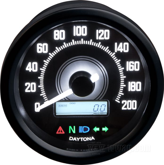 Daytona Velona 60 Electronic Speedometers with Indicator Lights