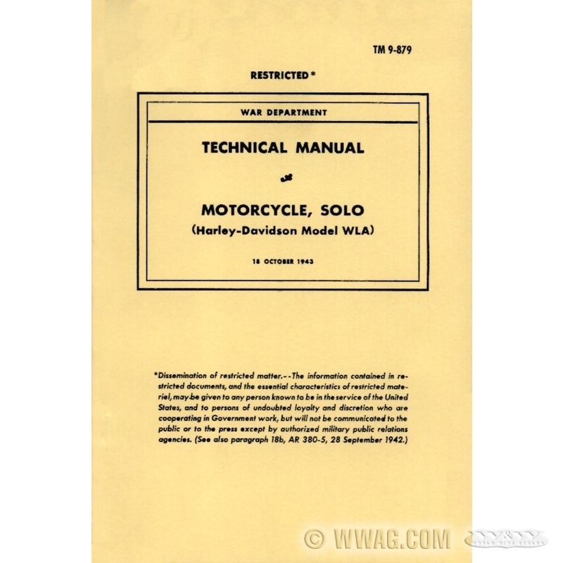W&W Cycles Print and Media > Technical Manuals Army Models