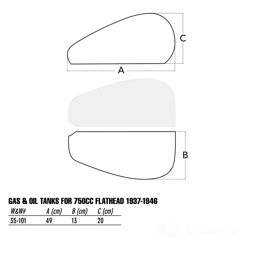 WR Style Racing Gas & Oil Tank, W series 1937-1946
