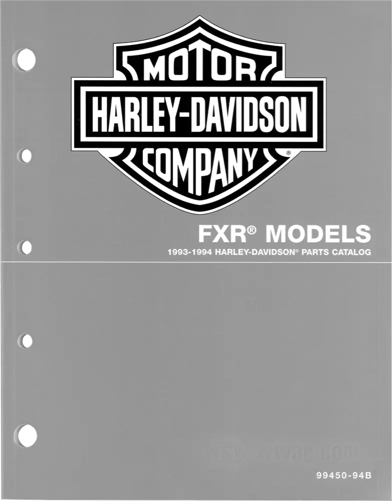 H-D Parts Catalog for FXR 1993-1996