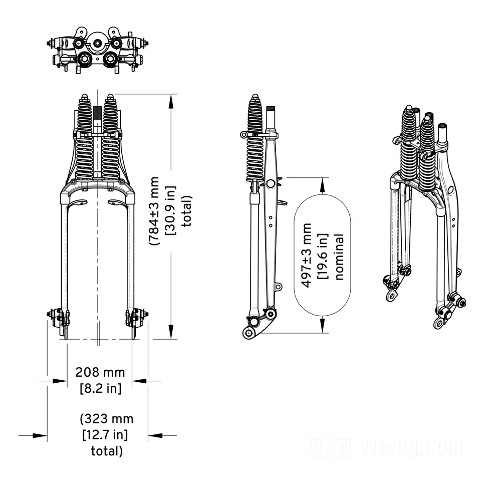 W&W Cycles - Cannonball I-Beam Springer Forks