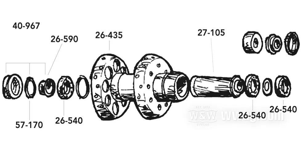 Ball Bearing Wheel Hub XL, CRS 180 mm F, FL/FX