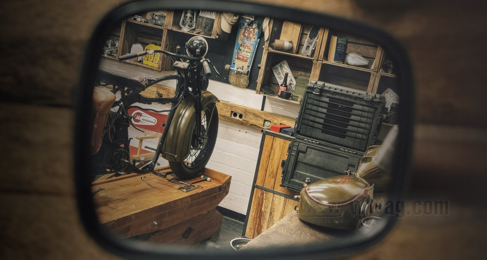 The Cyclery Vintage Army Bike Bench