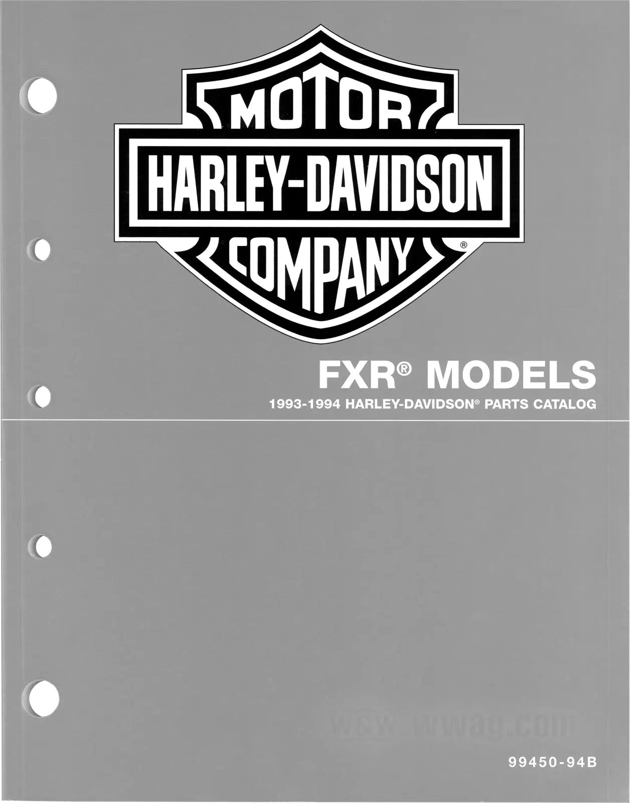 H-D Parts Catalog for FXR 1993-1996