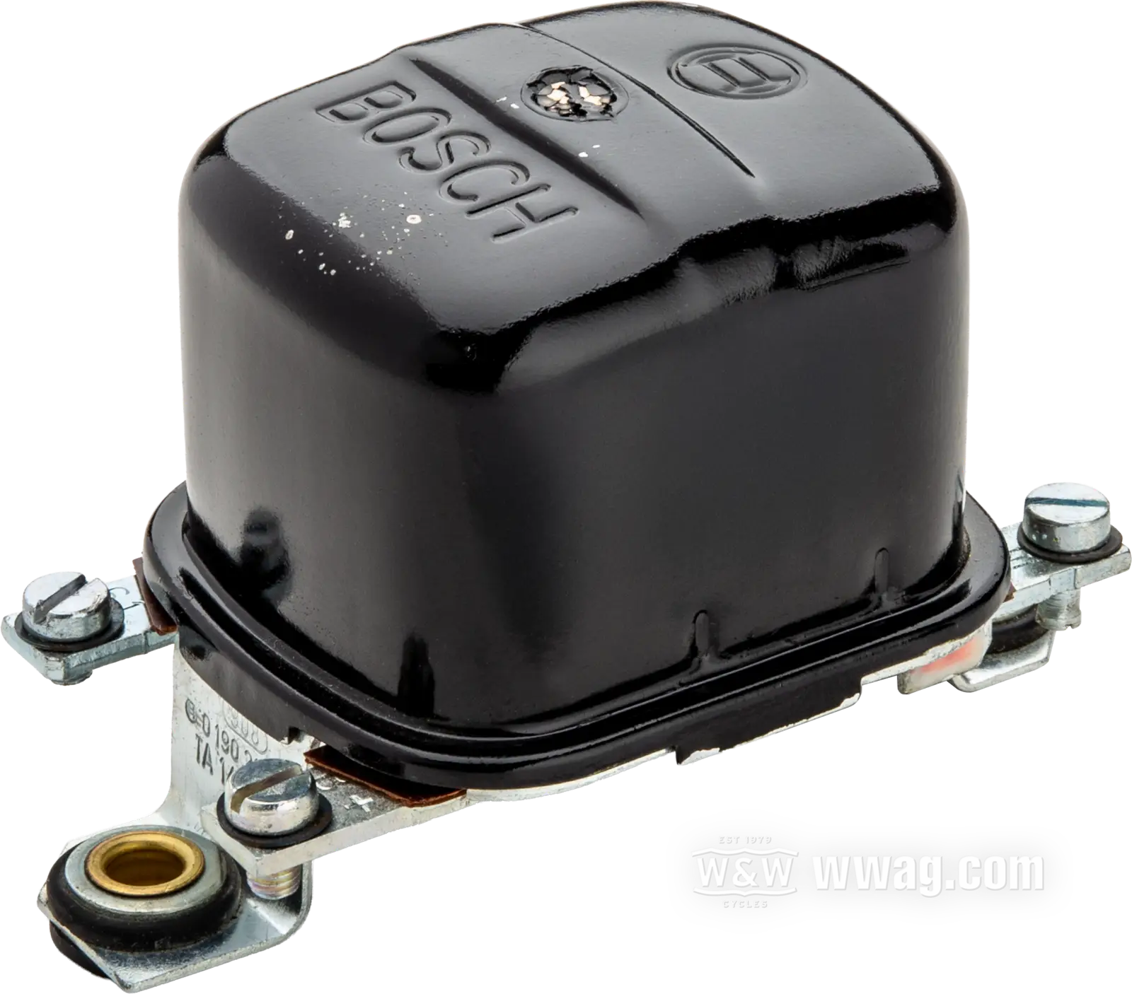 BOSCH Dynamo-regelaar F 026 T02 200 – Voor Diverse Automodellen, 110 Mm Breed, Past Op 65-70 Mm En 71-80 Mm Bevestiging