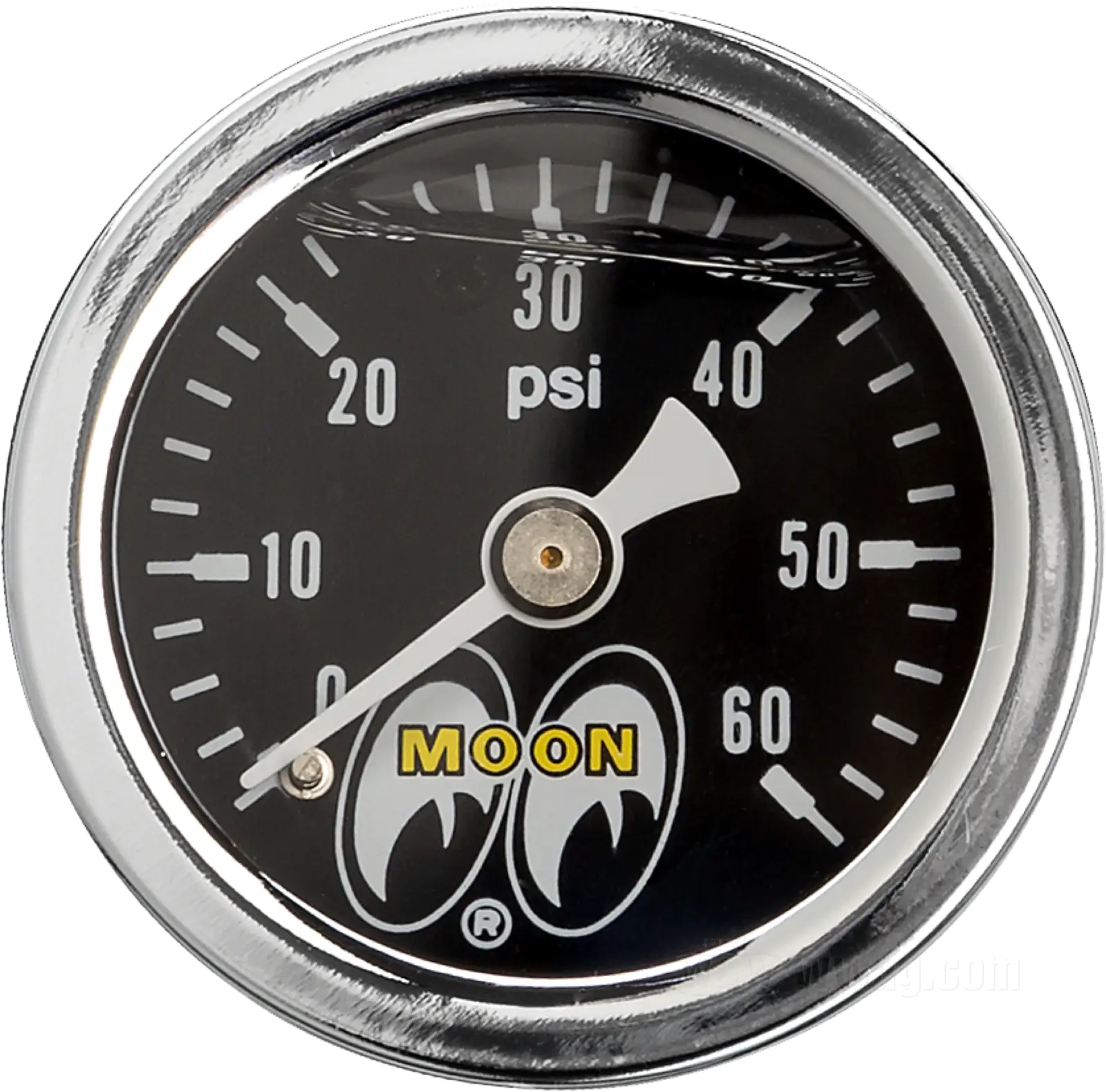 Moon Oil Pressure Gauge, chrome, dial: black