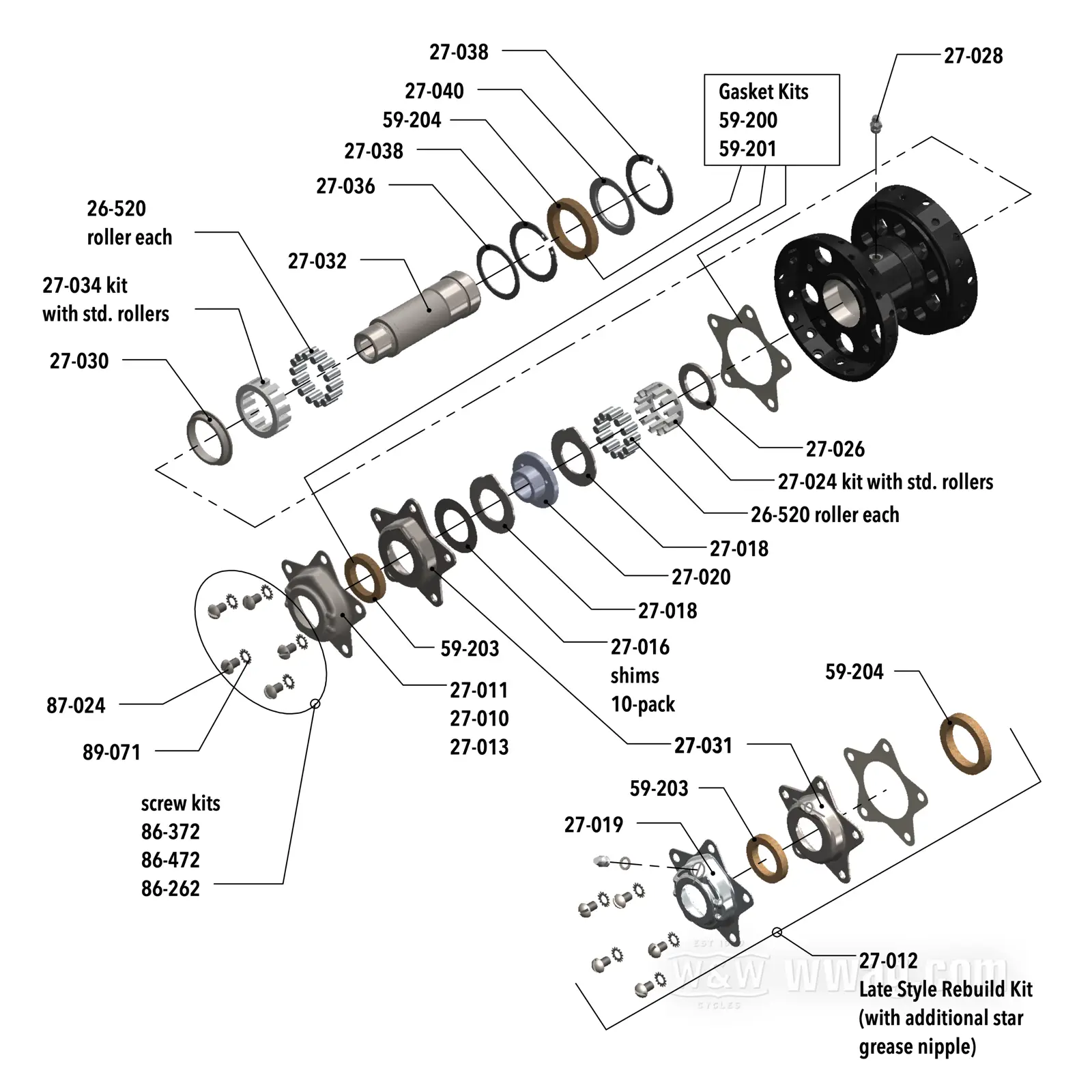 ハーレー　スターハブ Replacement Parts for Harley Star Hub 1936-1966