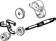 Starter Shafts and Actuating Mechanism for Sportster →1980 and Big Twin →1988