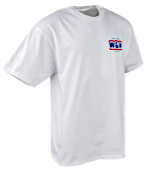 T-shirts W&W-Brand blanc - motif rouge + bleu
