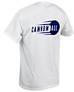 Magliette Cannonball bianche - stampa blu