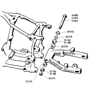 Ejes y cojinetes brazo oscilante para FL y FX 4-marchas