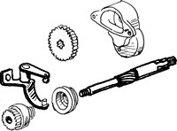 Perni avviamento e mecanismo di accoppiamento per Sportster →1980 e Big Twin →1988
