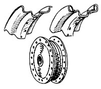 Jeux de rayons pour tambour de frein avant FX/XL 1964-1972