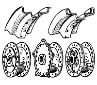 Spoke Sets for Narrow Front Hub and Drop-Center Rims