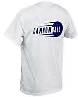 T-shirts Cannonball blanc - motif bleu