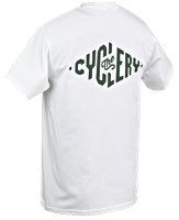 The Cyclery T-Shirts White - Green Print