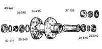 Replacement Parts for Wide Rear Hub K/XL 1955-1978