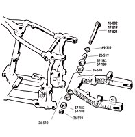 Ejes y cojinetes brazo oscilante para FL y FX 4-marchas