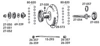 Replacement Parts for Front Hub/Drum for 45 cui Models