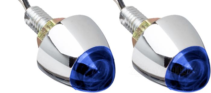 Illuminazione targa »Star Caps«; vetro acrilico / acciaio, blu; lunghezza: 35 mm; Ø 19 mm; filettatura: M6; peso lordo: 50 g