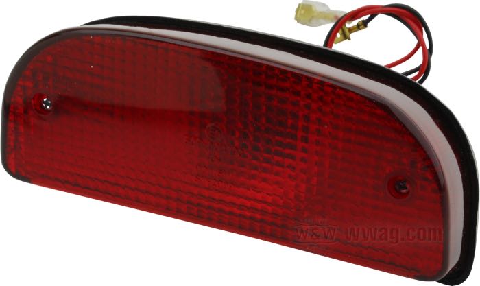 Rücklicht »Fat Bob«; passend für FXWG, Softail 1980→; Acrylglas / Kunststoff; Glühlampen-Typ: P21/5W; 12 V; Sockel: BAY15d; mit 12 V Glühlampe; mit Bremslicht; mit Kennzeichenbeleuchtung; ohne Kennzeichenhalter; Bruttogewicht: 260 g