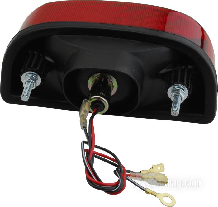 Rücklicht »Fat Bob«; passend für FXWG, Softail 1980→; Acrylglas / Kunststoff; Glühlampen-Typ: P21/5W; 12 V; Sockel: BAY15d; mit 12 V Glühlampe; mit Bremslicht; mit Kennzeichenbeleuchtung; ohne Kennzeichenhalter; Bruttogewicht: 260 g
