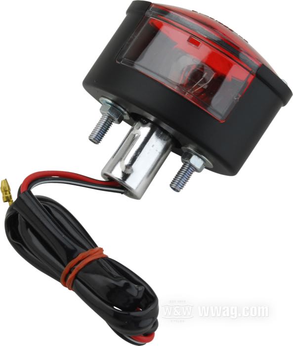 Rücklicht »Micro Cat Eye«; Kunststoff, schwarz; Breite x Höhe: 67 x 43 mm; Glühlampen-Typ: P21/5W; 12 V; Sockel: BAY15d; mit 12 V Glühlampe; mit Bremslicht; mit Kennzeichenbeleuchtung; ohne Kennzeichenhalter; E11 geprüft; Bruttogewicht: 110 g