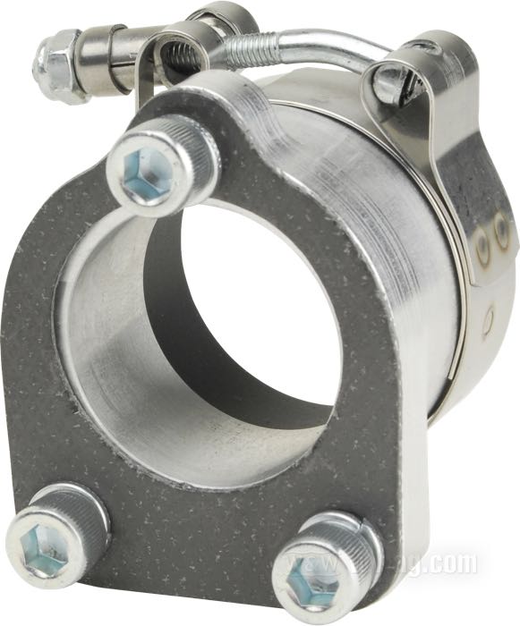 Adaptador de VIP - Vintage Iron Parts; para carburadores Dell'Orto 36 mm → colector de admisión Linkert 3-tornillos; apropiado para modelos W y G (Servicar) de 750 cc; aluminio / acero, natural; largo: 47 mm; Ø conector: 44 mm; Alemania; peso bruto: 210 g