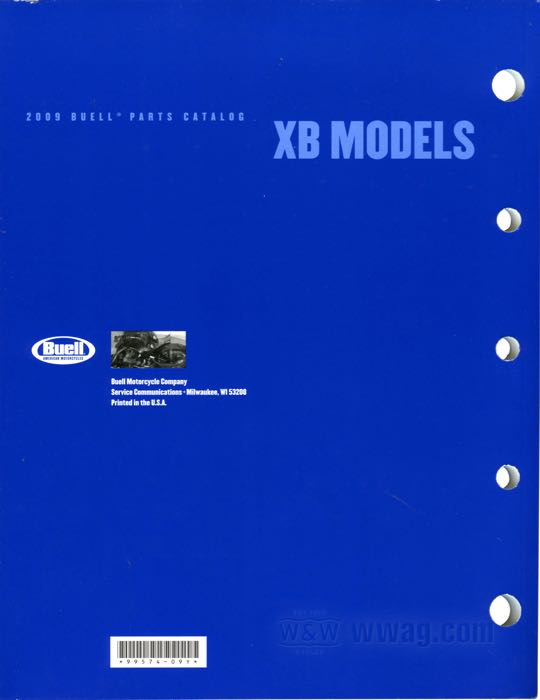 Manuale ricambi; atto per Buell XB 2009; carta; copertina morbida; 216 pagine; inglese; rimpiazza OEM HD 99574-09Y; U.S.A.; peso lordo: 530 g