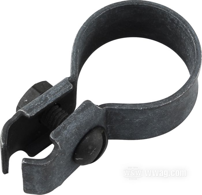 Morsetto di Colony; per cavo regolazione accensione; atto per Big Twin 1937-1946; tubo di telaio; acciaio, parkerizzato; rimpiazza OEM HD 3393-37 e 56626-37; U.S.A.; peso lordo: 20 g