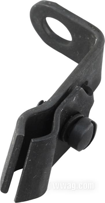 Supporto per cavo Bowden di Colony; atto per Big Twin OHV 1936-1947, cavo apertura ; acciaio, parkerizzato; rimpiazza OEM HD 56604-36; U.S.A.; peso lordo: 40 g