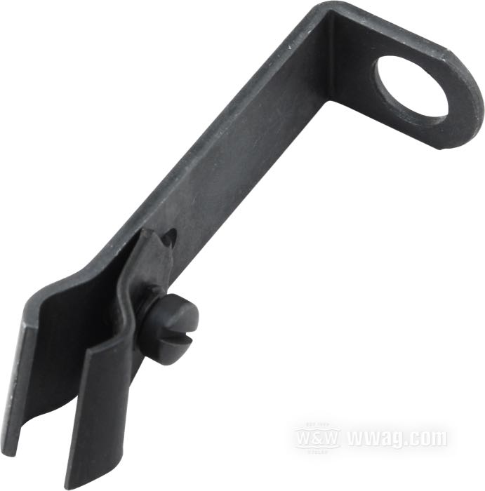 Supporto per cavo Bowden di Colony; atto per Sidevalve Big Twin 1937-1948, Iron Head 45 cui 1937-1946, cavo apertura; acciaio, parkerizzato; rimpiazza OEM HD 3371-37 e 56604-37; U.S.A.; peso lordo: 40 g