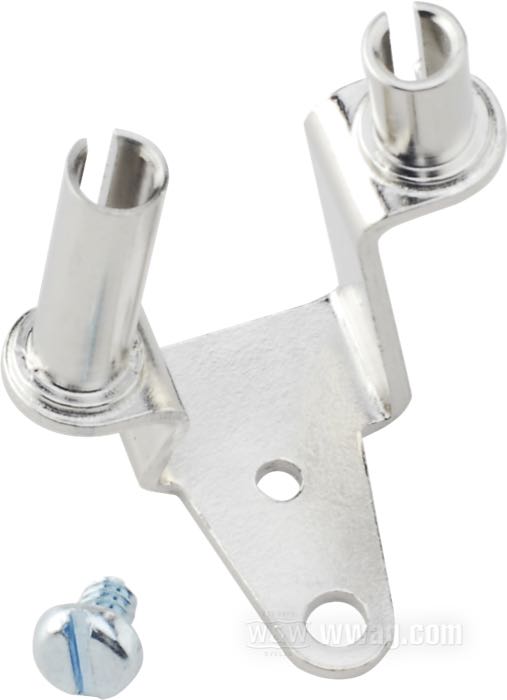 Halter von S&S; für S&S Super E und G Vergaser / Gaszüge Typ CV-Vergaser (1990→); Höhe Gaszug-Aufnahme: 45 mm; Stahl, verzinkt; Bruttogewicht: 30 g