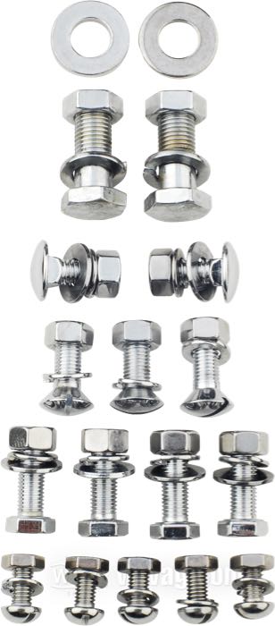 Kit di montaggio di Colony; per Parafango posteriore; atto per Big Twin 1936-1957; completo; acciaio, cromato; U.S.A.; peso lordo: 320 g
