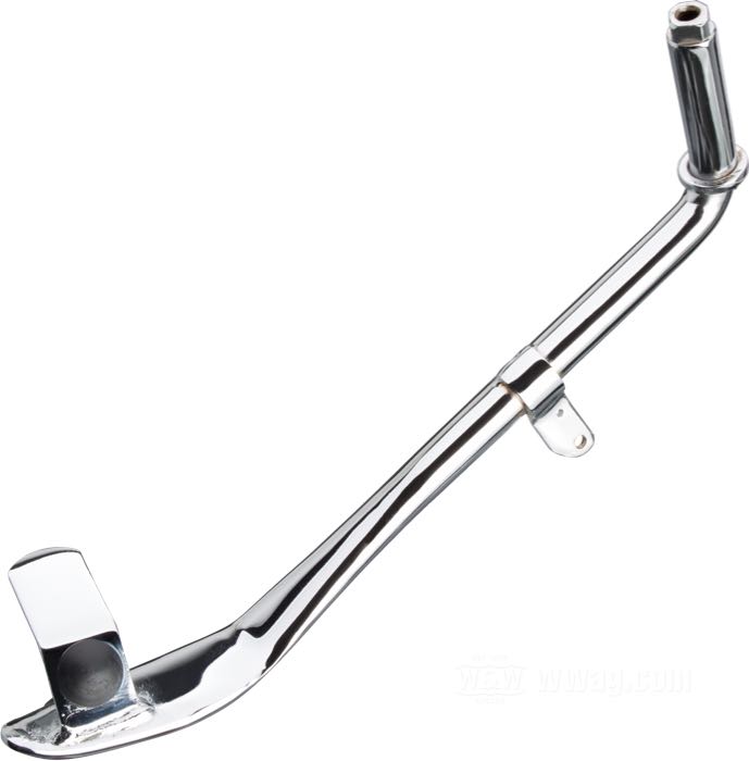Seitenständerarm »flaches Ende«; passend für Softail 1989-2006; Stahl, verchromt, 1” kürzer; Länge gemäß Zeichnung: 24 cm; Bruttogewicht: 970 g