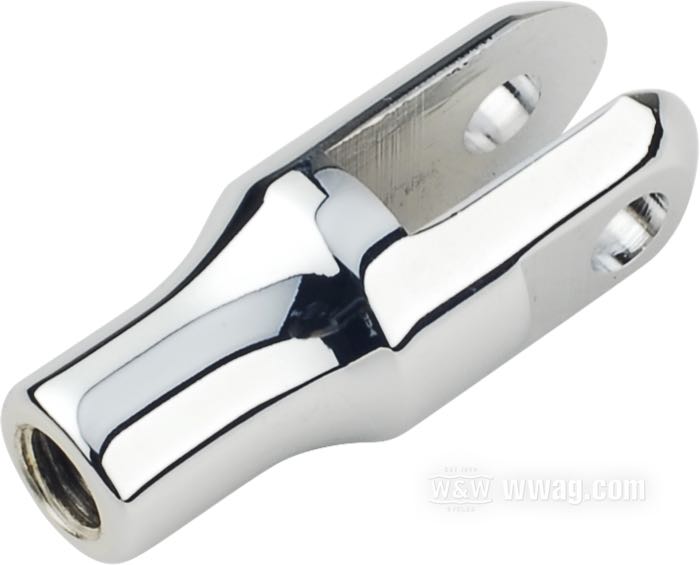 Forcella asta di Paughco; per Asta freno; atto per Big Twin 1930-1957; acciaio, cromato; lunghezza: 47 mm; filettatura: 5/16”-24; rimpiazza OEM HD 2433-30A e 42333-30; U.S.A.; peso lordo: 49 g