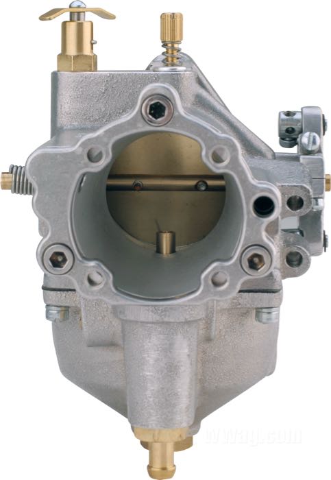 Adapter by Bates; for Linkert carb covers on S&S Super B carburetors; aluminum, machined finish; thickness: 6 mm; Germany; gross weight: 20 g