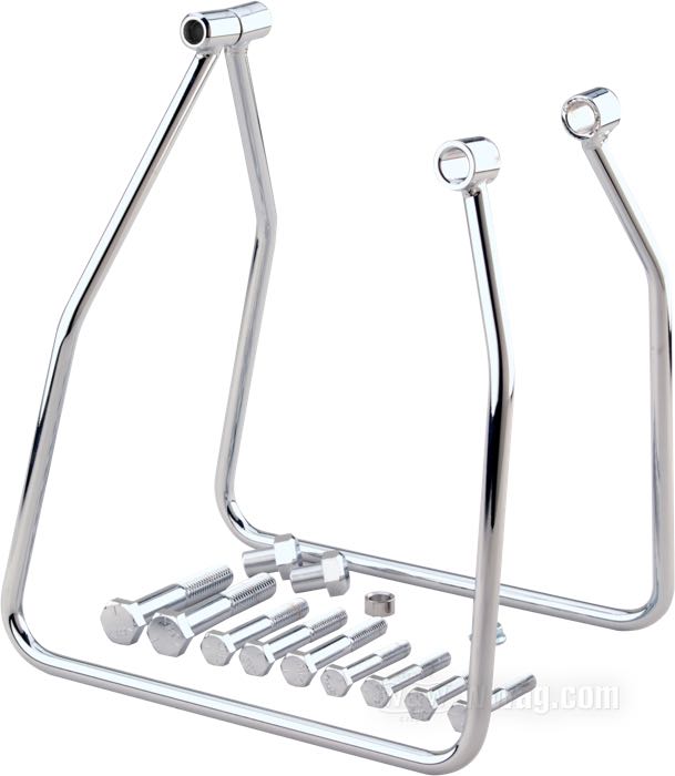 Supporti bisaccia; atto per Sportster 1982-1993; acciaio, cromato; rimpiazza OEM HD 90799-86C; peso lordo: 1.36 kg