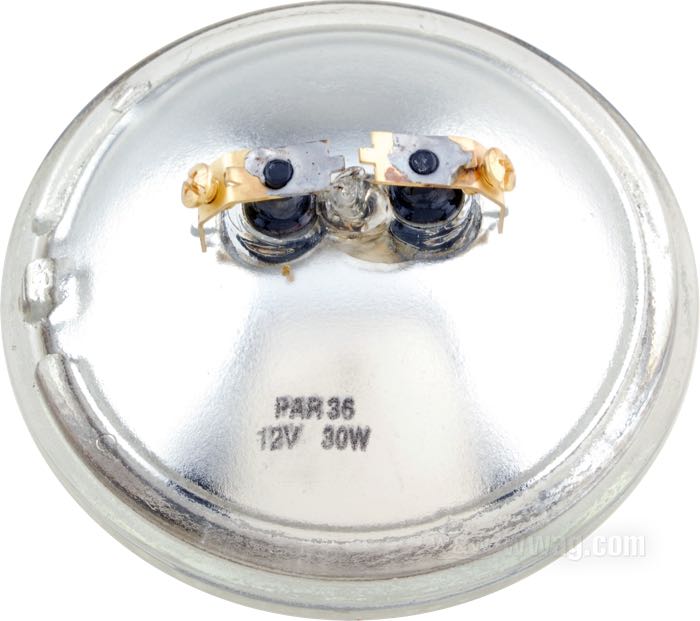 Spotlight insert; Sealed Beam; steel / glass, fluted; Ø 4-1/2”; bulb type: not replaceable; 12 V; 30 W; without position light function; replaces OEM HD 68674-69; gross weight: 220 g