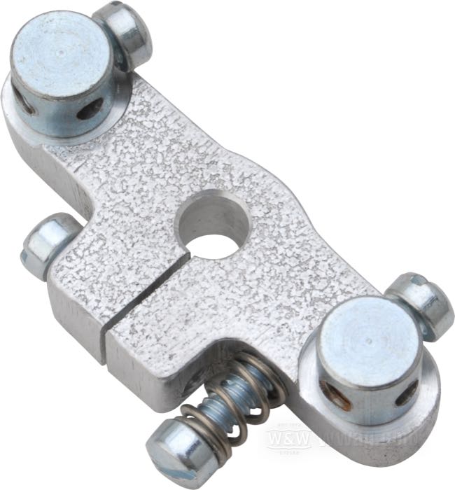 Lever by S&S; for Throttle shaft; for S&S Super B carburetors; for 2 cables; cast aluminum / steel; gross weight: 30 g