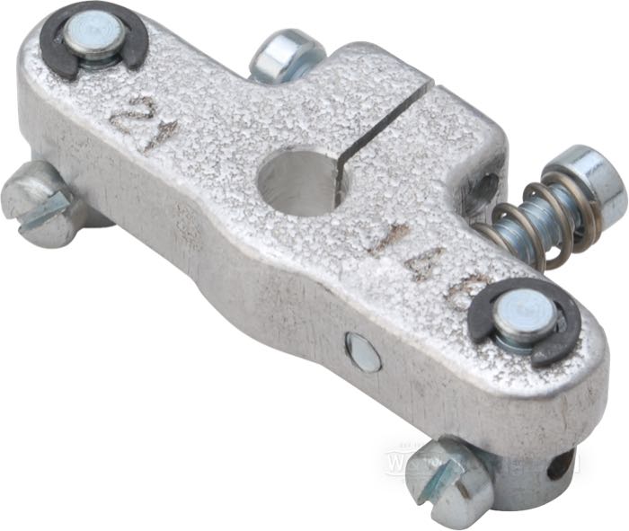Lever by S&S; for Throttle shaft; for S&S Super B carburetors; for 2 cables; cast aluminum / steel; gross weight: 30 g