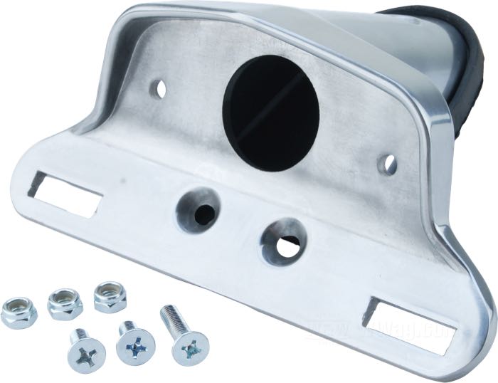 Support de feu arrière et de plaque »Slimline«; pour feu arrière type Lucas 564; aluminium, poli; largeur x hauteur: 180 x 3.5 mm; poids brut: 350 g