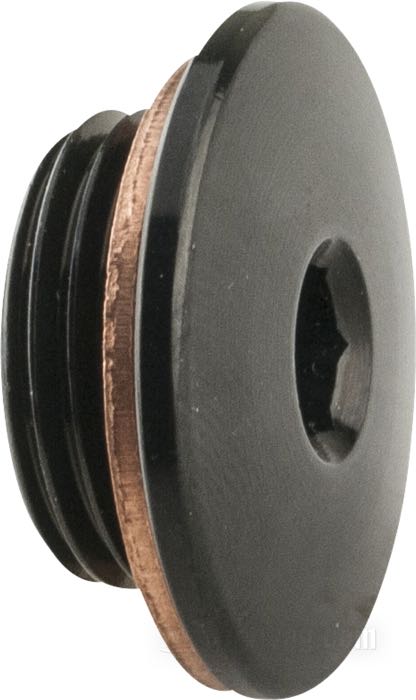 Tappo di Penz; acciaio inox, cromato nero; filettatura: M18 x 1.5; peso lordo: 10 g