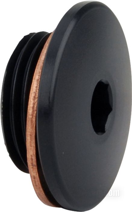 Tappo di Penz; acciaio inox, nero, anodizzato; filettatura: M18 x 1.5; peso lordo: 10 g