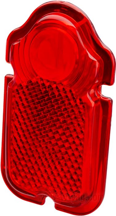 Taillight lens; for Tombstone taillight; fits all Twins 1947-1954; plastic, red; replaces OEM HD 68090-47; gross weight: 60 g
