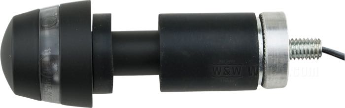 Blinker (einzeln) »BL 2000« von Kellermann; Aluminium / Acrylglas, schwarz; Ø 28 mm; Glühlampen-Typ: LED; Linse: extrem dunkel; 12 V; E13 geprüft; Deutschland; Bruttogewicht: 159 g