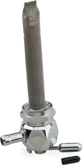 Grifo »Diamond Shape« de Pingel; latón, cromado, con reserva; posición del racor: 270°; tubo de gasolina: 5/16”; rosca: M22 x 1; EE. UU.; peso bruto: 220 g