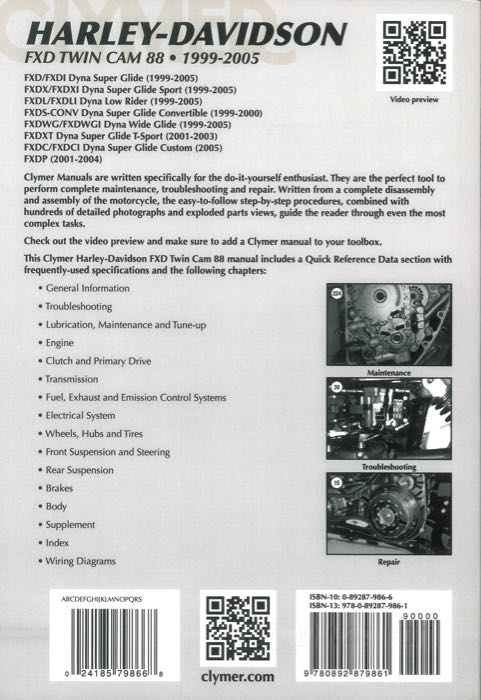 Werkstatthandbuch; passend für Dyna Glide 1999-2005; Papier; Breite x Höhe: 210 x 275 mm; von Ed Scott; Softcover; schwarz-weiß; 590 Seiten; englisch; ISBN: 978-0-89287-986-1; Bruttogewicht: 1.1 kg