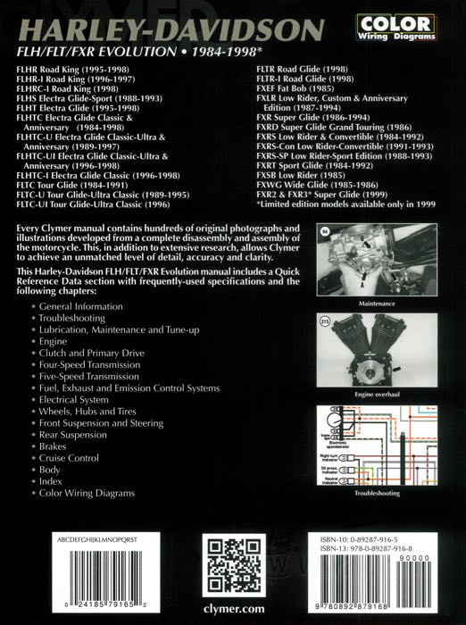 Werkstatthandbuch; passend für FXR/FLT 1984-1998; Papier; Breite x Höhe: 210 x 275 mm; von Ed Scott; Softcover; schwarz-weiß; 923 Seiten; englisch; ISBN: 978-0-89287-916-8; Bruttogewicht: 1.31 kg